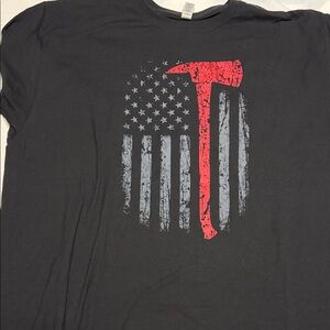 Jerzees Men's Tee - Black with Red and Gray Graphic